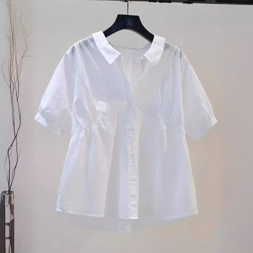 Women's Shirt Puff Sleeve Chiffon Top