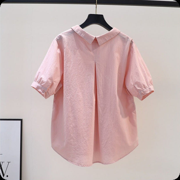 Women's Shirt Puff Sleeve Chiffon Top