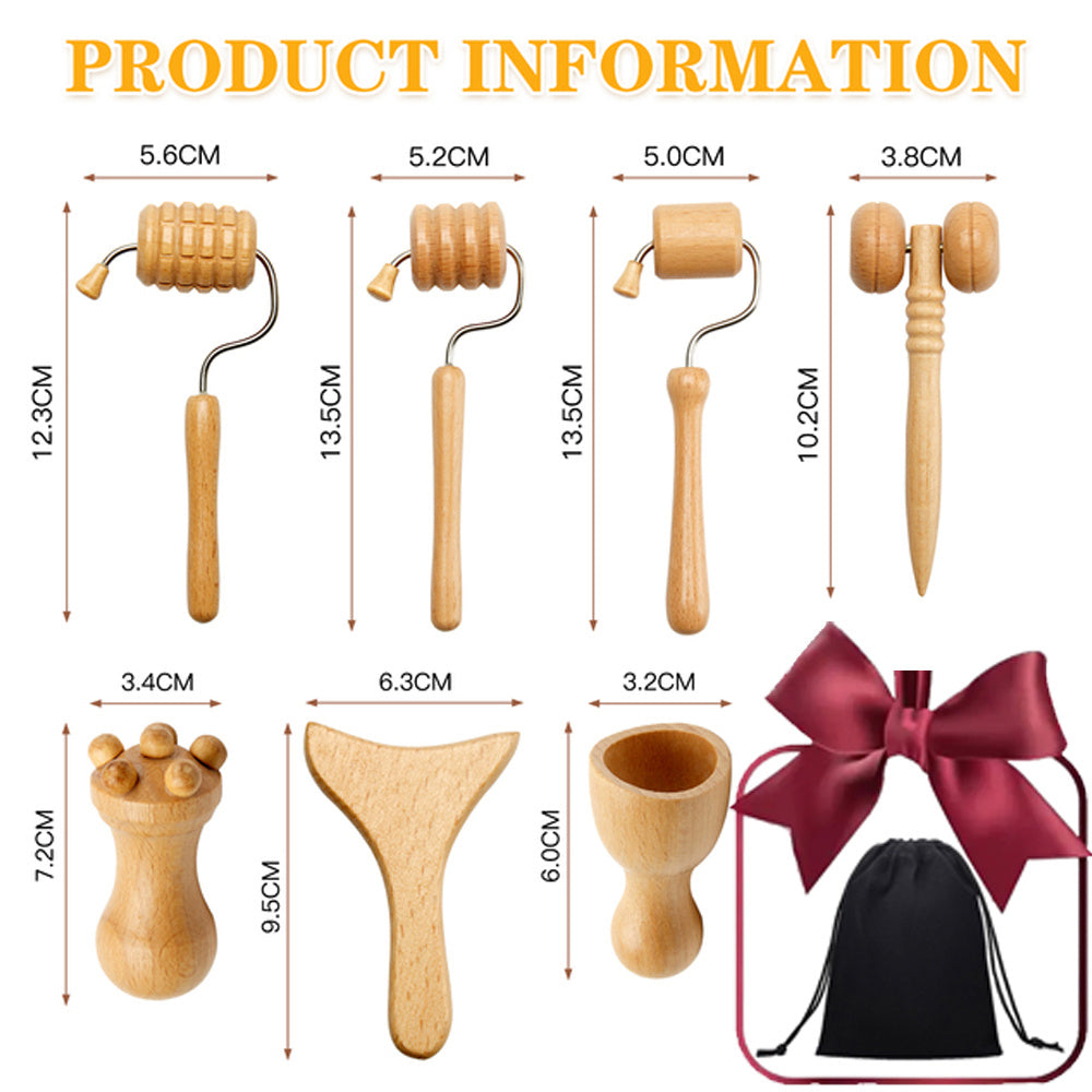 Face Massager Maderoterapia Face Roller Mini Wood Therapy Fa