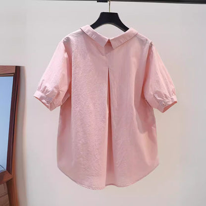 Women's Shirt Puff Sleeve Chiffon Top