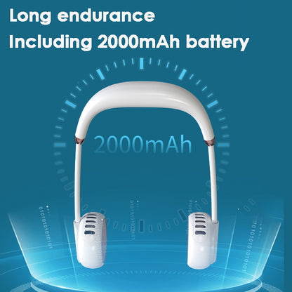 Leafless Hanging Neck Fan Portable Mini Lazy Silent Charging Portable Electric Fan