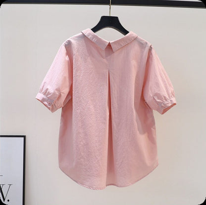 Women's Shirt Puff Sleeve Chiffon Top
