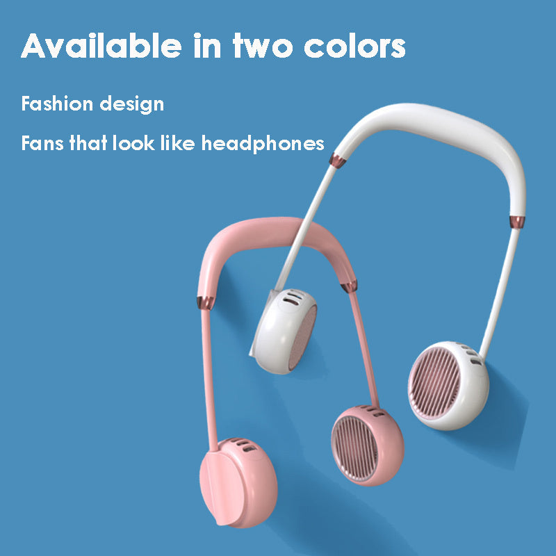 Leafless Hanging Neck Fan Portable Mini Lazy Silent Charging Portable Electric Fan