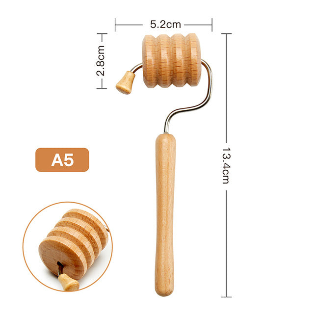 Face Massager Maderoterapia Face Roller Mini Wood Therapy Fa